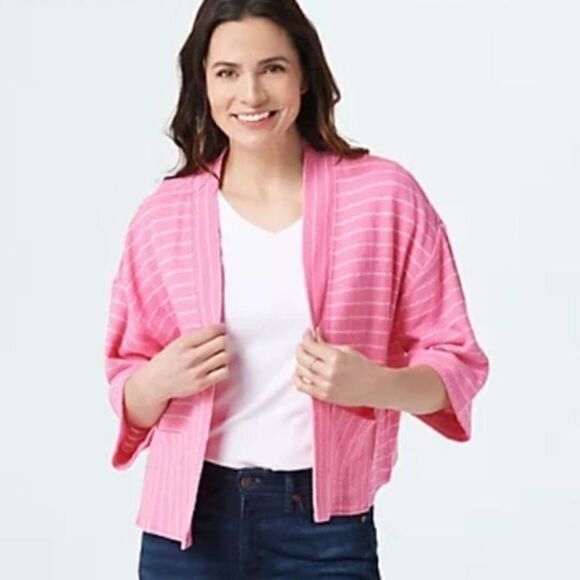 NWOT Isaac Mizrahi Live! Striped Knit Cardigan Sz XS - Picture 11 of 12